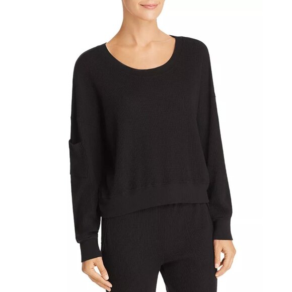 Splendid Waffle-Knit Sweatshirt Top - Picture 1 of 3